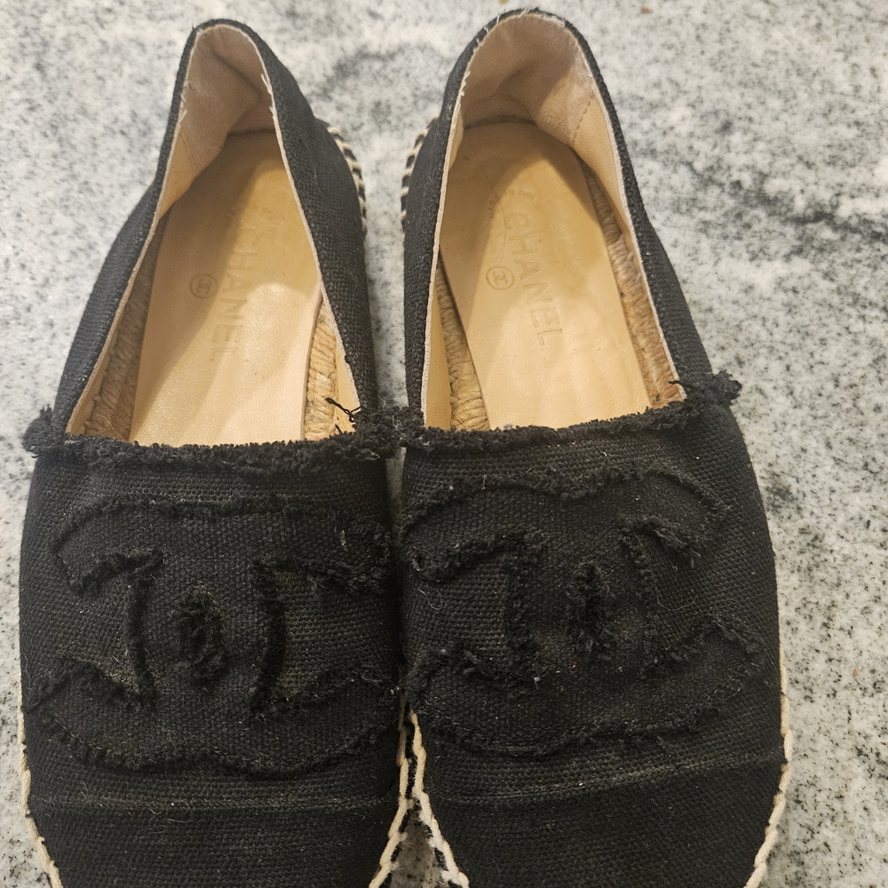 Chanel Black Canvas Espadrilles- EU 38